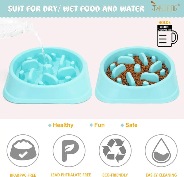 Large Dog Slow Feeder Bowl, Food-Safe Material, Anti-Choke Puzzle Design