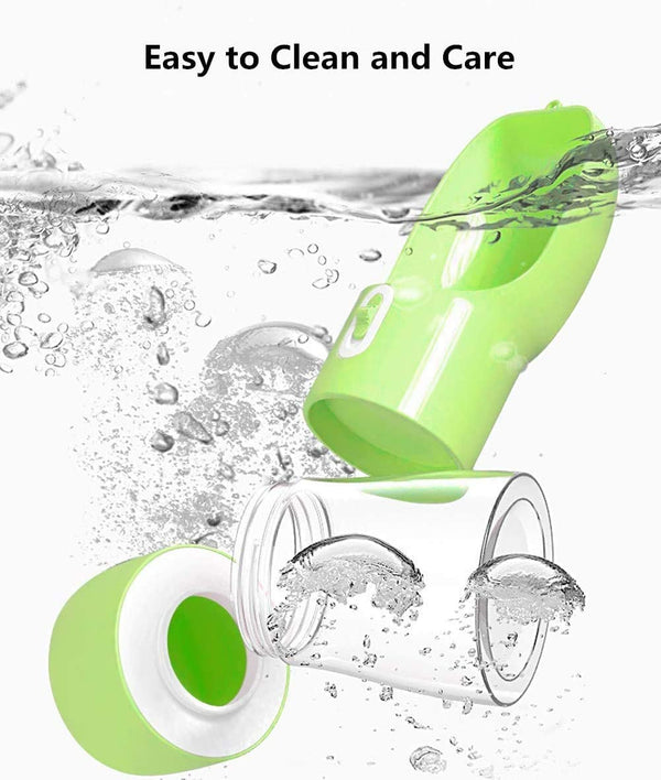 Portable Dog Water Bottle - Leak-Proof Dispenser with Integrated Bowl and Food Container, Dishwasher Safe, Made from Food Grade Plastic for Outdoor Activities with Pets